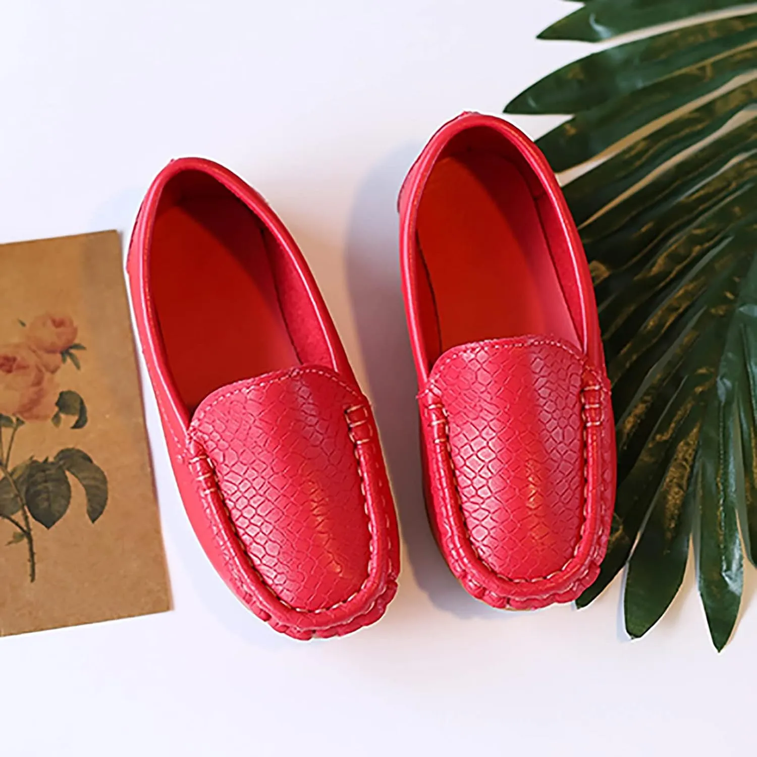 Boys Girls Loafer Flat Slip-On Comfort School Casual Dress Shoes Light Weight Lace Up Casua lBoat Shoes