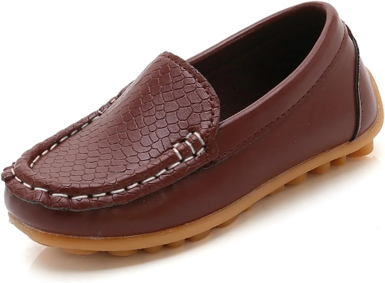 Boys Girls Loafer Toddler 𝐖aterproof Leather Shoes Flat Slip-On Comfort School Casual Lightweight Dress Shoes