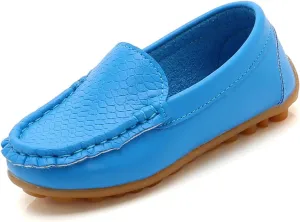 Boys Girls Loafer Toddler 𝐖aterproof Leather Shoes Flat Slip-On Comfort School Casual Lightweight Dress Shoes