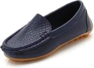 Boys Girls Loafer Toddler 𝐖aterproof Leather Shoes Flat Slip-On Comfort School Casual Lightweight Dress Shoes