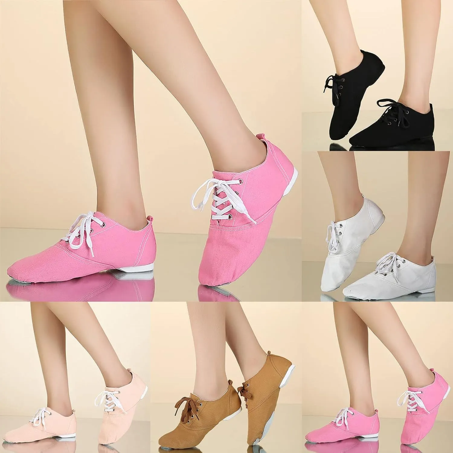 Canvas Ballet Shoes for Girls Ballet Girls Dance Shoes Stretch Split Sole Ballet Slippers Flat for Perform Dance Yoga