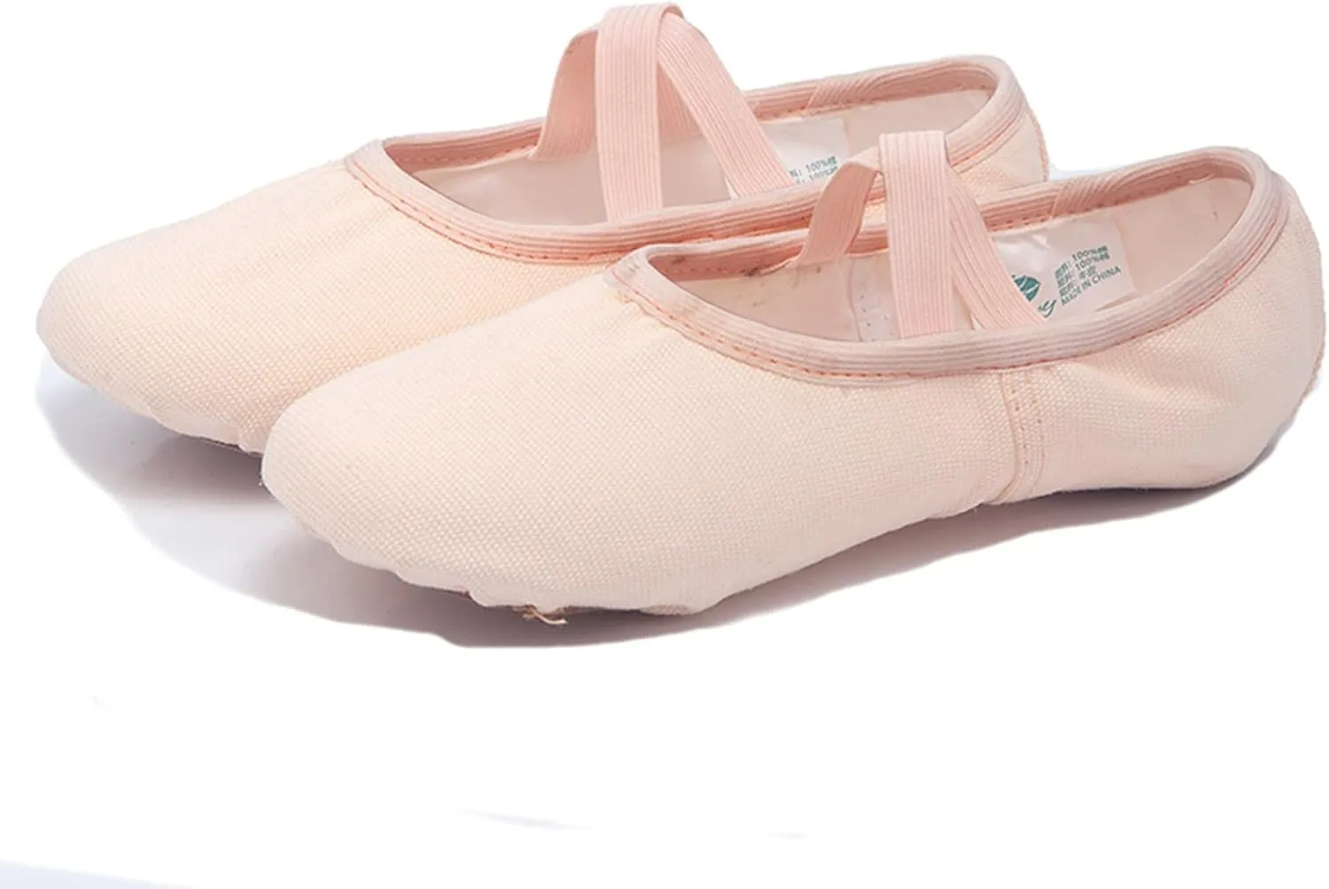 Canvas Ballet Shoes for Girls, Kids Dance Practice Slippers Split Soft Leather Flat Sole Yoga Gymnastics Shoes