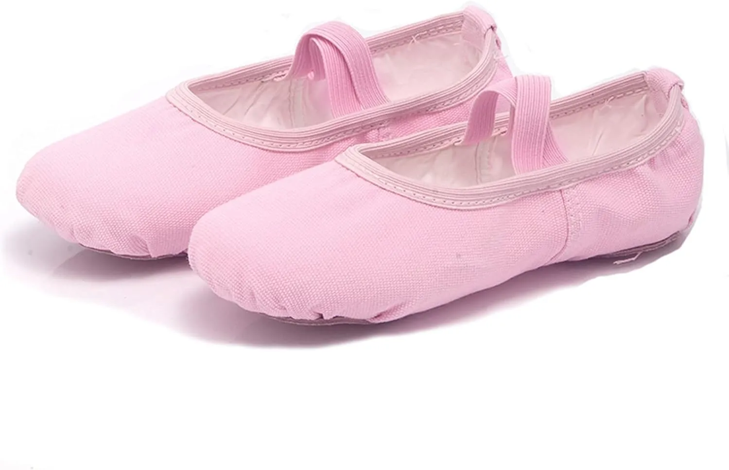 Canvas Ballet Shoes for Girls, Kids Dance Practice Slippers Split Soft Leather Flat Sole Yoga Gymnastics Shoes