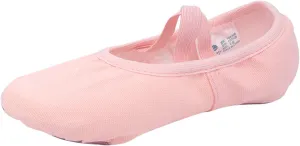 Canvas Ballet Shoes for Girls, Kids Dance Practice Slippers Split Soft Leather Flat Sole Yoga Gymnastics Shoes
