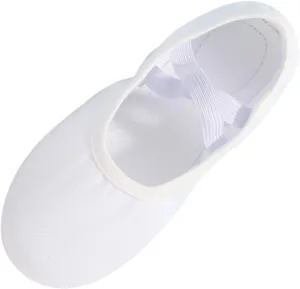 Canvas Ballet Shoes for Girls, Kids Dance Practice Slippers Split Soft Leather Flat Sole Yoga Gymnastics Shoes
