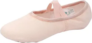 Canvas Ballet Shoes for Girls, Kids Dance Practice Slippers Split Soft Leather Flat Sole Yoga Gymnastics Shoes