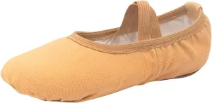 Canvas Ballet Shoes for Girls, Kids Dance Practice Slippers Split Soft Leather Flat Sole Yoga Gymnastics Shoes