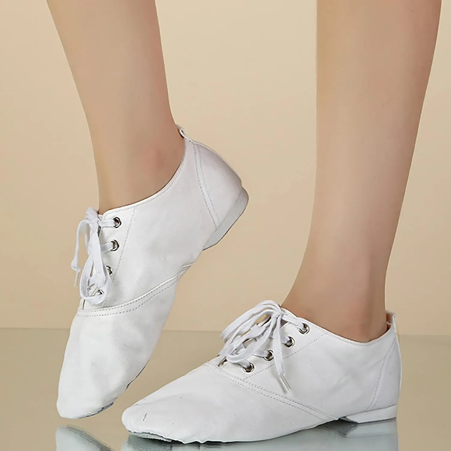 Canvas Jazz Shoe Slip On Dance Shoes for Girls and Boys Lace-Up Jazz Dance Shoes Toddler Kid Practice Shoes Flats