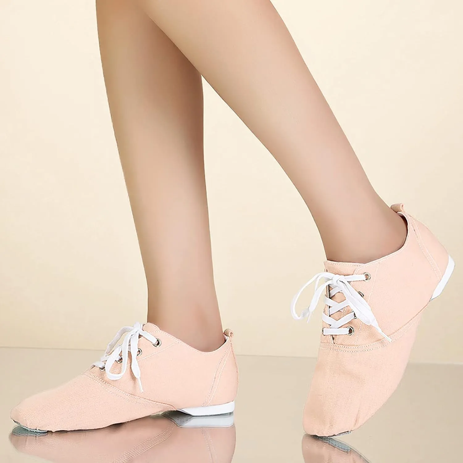 Canvas Jazz Shoe Slip On Dance Shoes for Girls and Boys Lace-Up Jazz Dance Shoes Toddler Kid Practice Shoes Flats