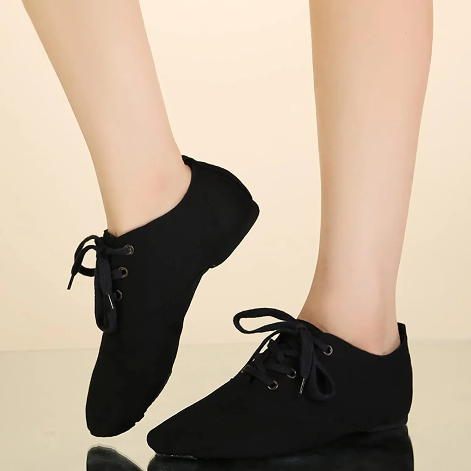Canvas Jazz Shoe Slip On Dance Shoes for Girls and Boys Lace-Up Jazz Dance Shoes Toddler Kid Practice Shoes Flats