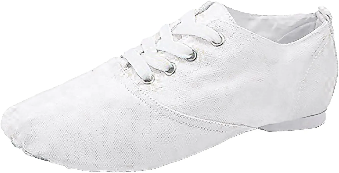 Canvas Jazz Shoe Slip On Dance Shoes for Girls and Boys Lace-Up Jazz Dance Shoes Toddler Kid Practice Shoes Flats