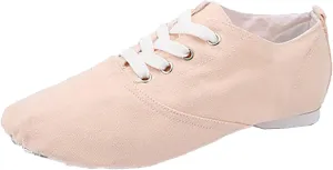 Canvas Jazz Shoe Slip On Dance Shoes for Girls and Boys Lace-Up Jazz Dance Shoes Toddler Kid Practice Shoes Flats