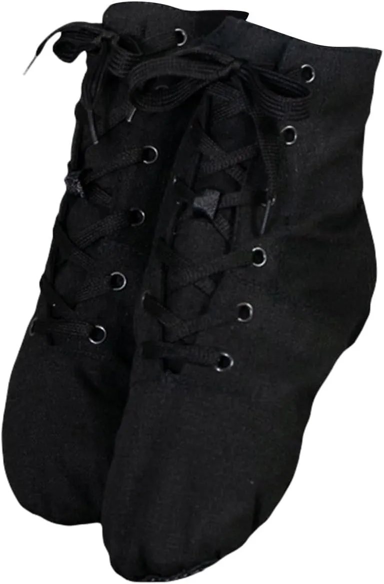 Canvas Lace-up Jazz Dance Boots Soft Soled High Top Ballet Dancing Sneakers for Adult Men Women Kid Girl Jazz