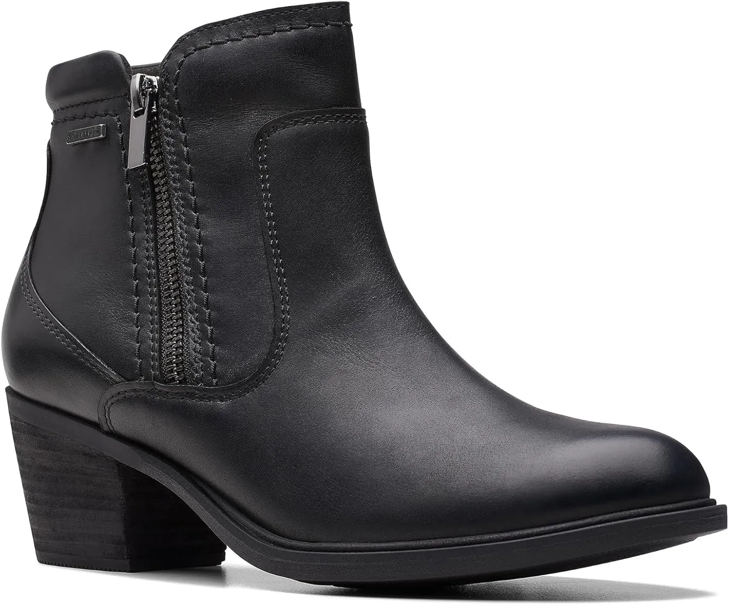 Clarks Unisex Neva Zip WP Sneaker, Black Leat, 0 US Women