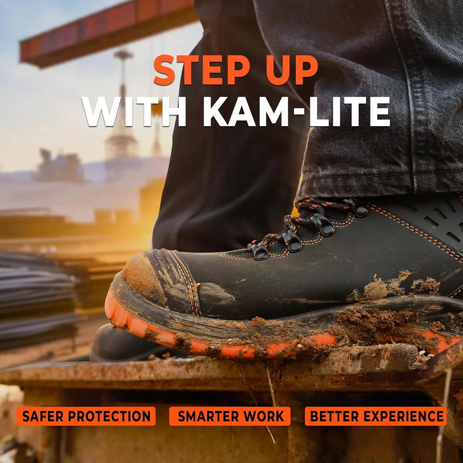 Composite Toe Boots for Men, Waterproof Construction Work Boots, Slip-Resistant Steel Toe Work Shoes, Lightweight and Durable Safety Duty Boots