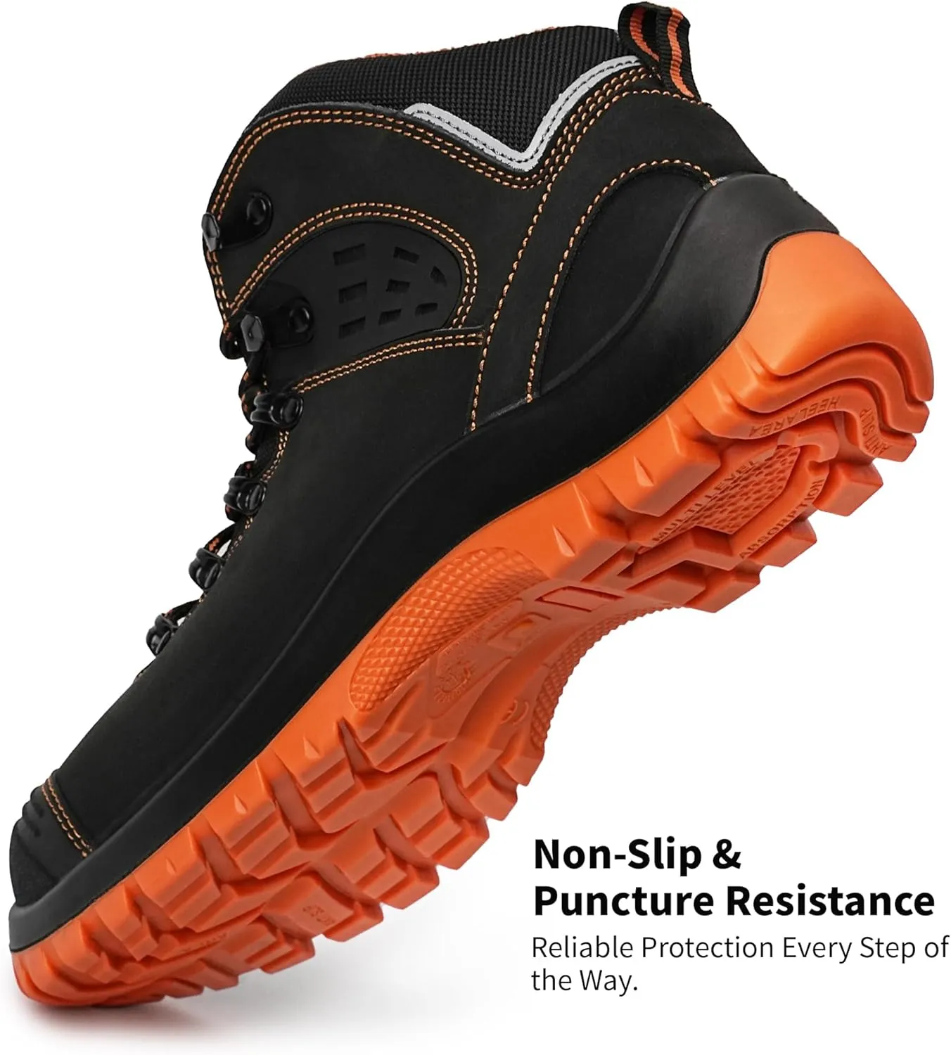 Composite Toe Boots for Men, Waterproof Construction Work Boots, Slip-Resistant Steel Toe Work Shoes, Lightweight and Durable Safety Duty Boots