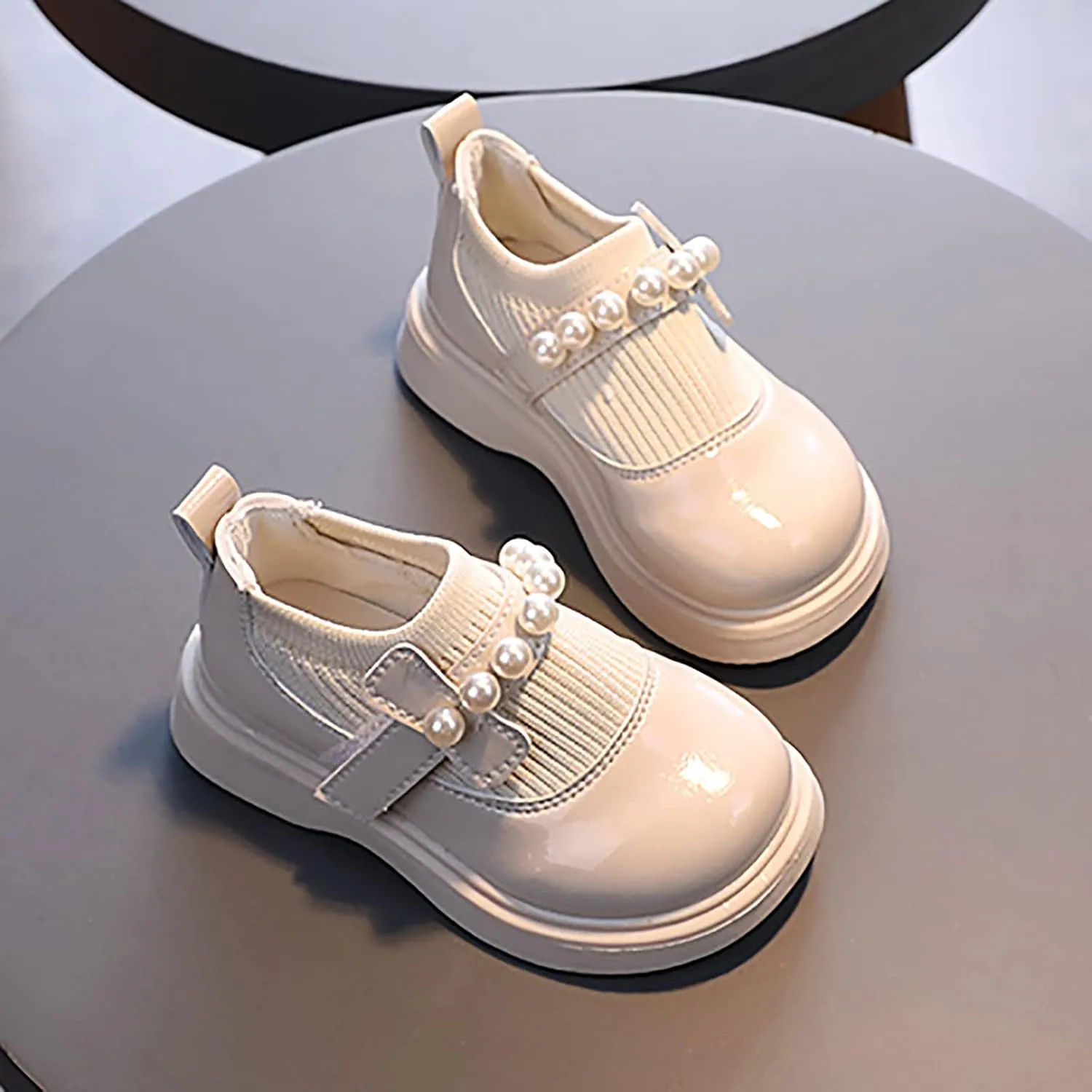 Dressy Shoes for Girls Girls Toddler Little Kid Big Kid Dress Flat Ballerina Shoe Leather Shoes Girl up Boots