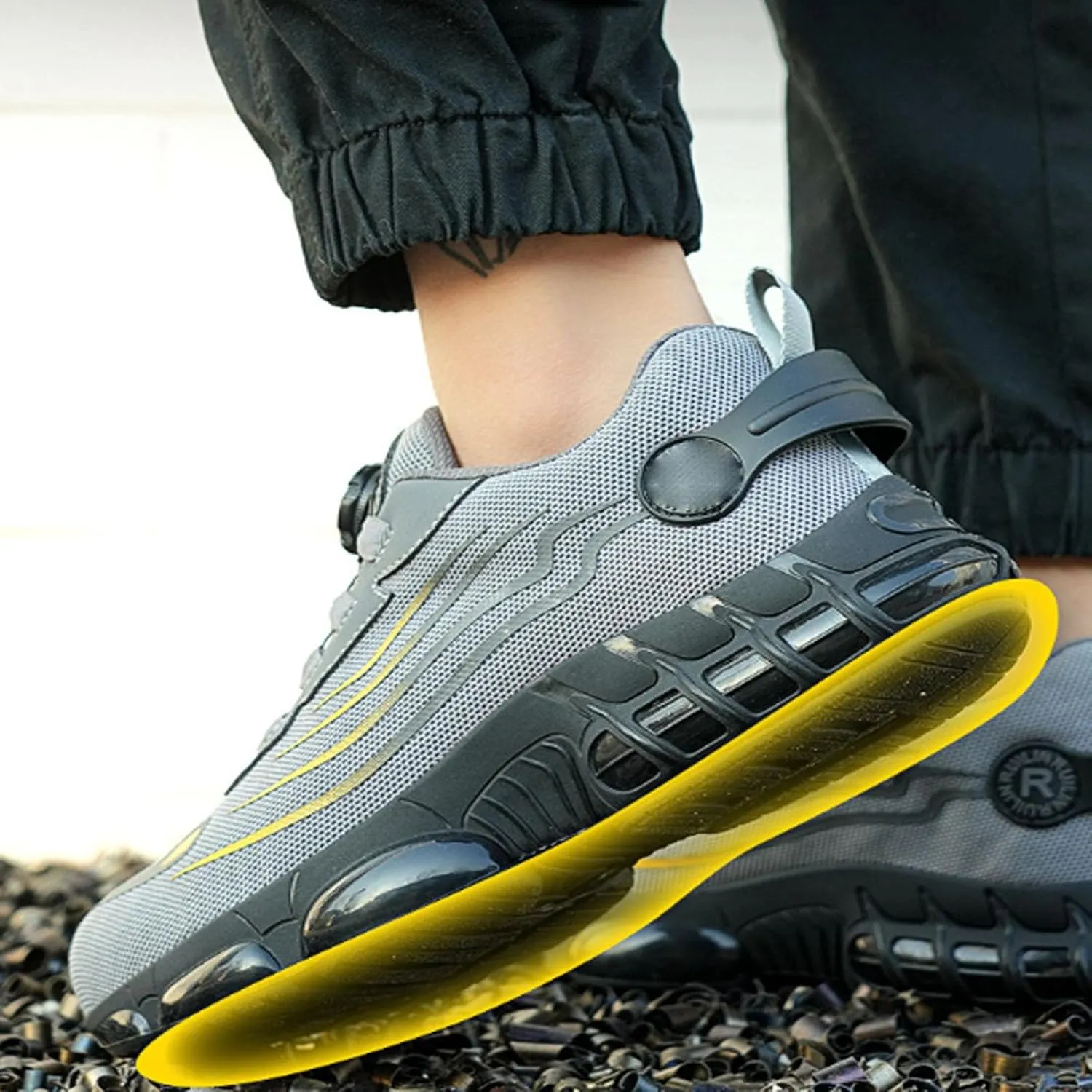 Evontura Steel Toe Shoes, Steel Toe Power Trainers, Safety Composite Toe Sneakers Indestructible Sneaker Work Shoes