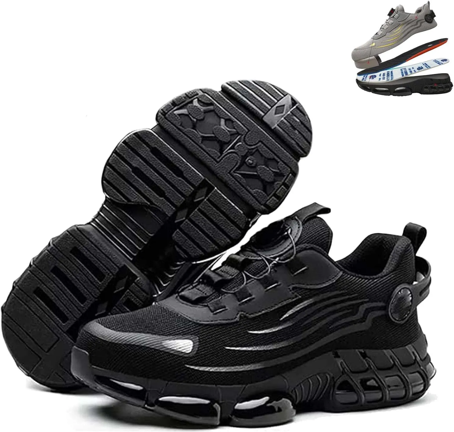 Evontura Steel Toe Shoes, Steel Toe Power Trainers, Safety Composite Toe Sneakers Indestructible Sneaker Work Shoes