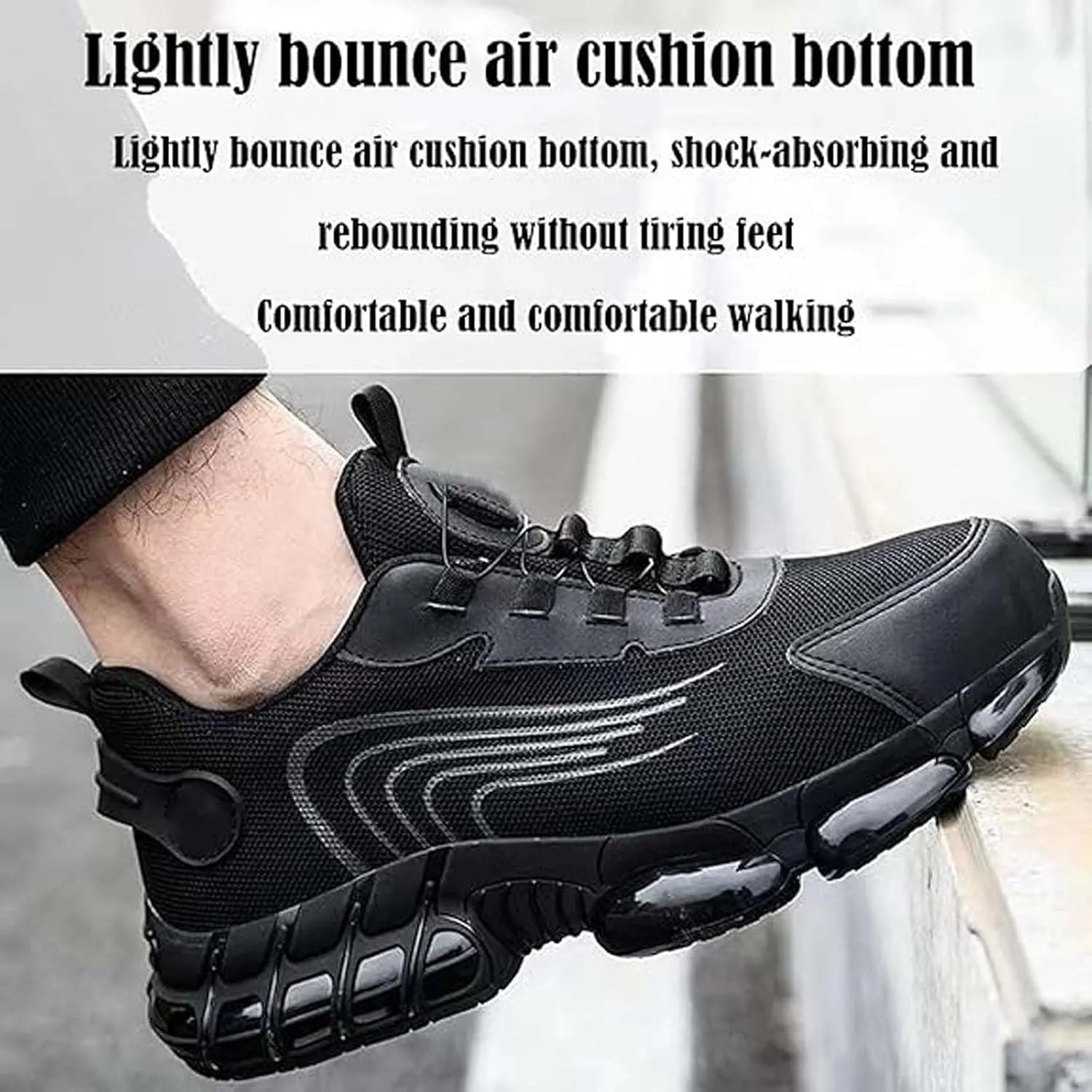 Evontura Steel Toe Shoes, Steel Toe Power Trainers, Safety Composite Toe Sneakers Indestructible Sneaker Work Shoes