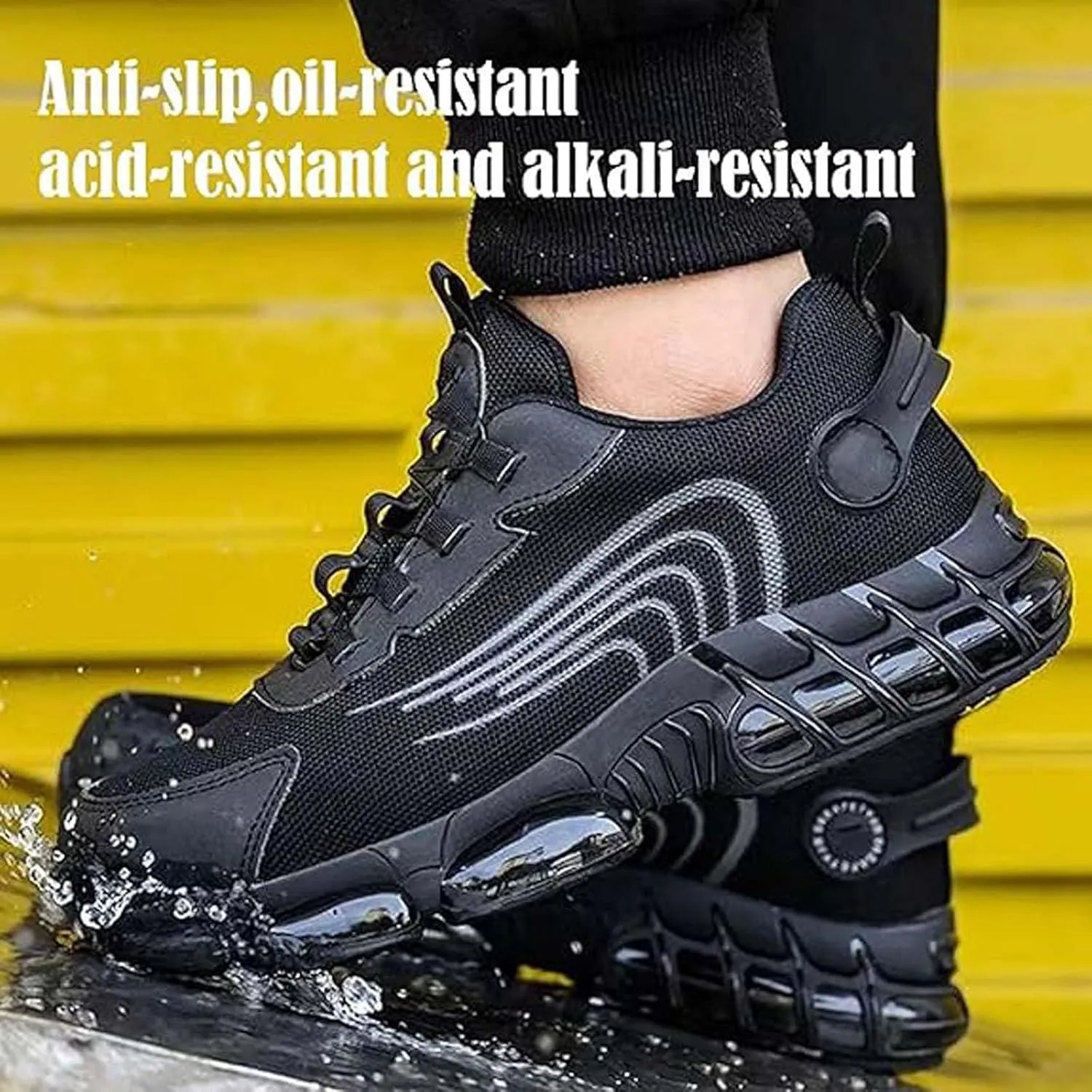 Evontura Steel Toe Shoes, Steel Toe Power Trainers, Safety Composite Toe Sneakers Indestructible Sneaker Work Shoes