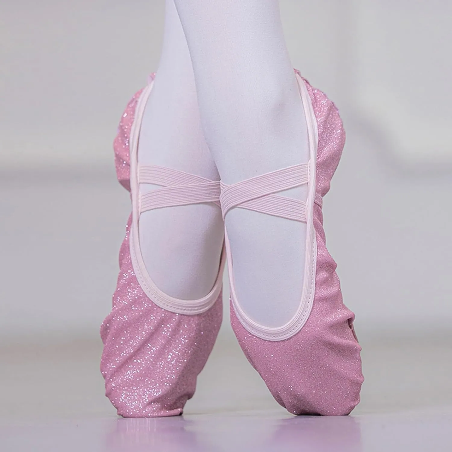 Girls Ballet Shoes Glitter Split-Sole Dance Slippers Toddler Kid Practice Flats Girls Slip On Dress Shoes