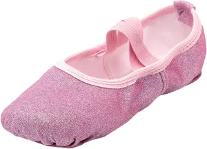 Girls Ballet Shoes Glitter Split-Sole Dance Slippers Toddler Kid Practice Flats Girls Slip On Dress Shoes