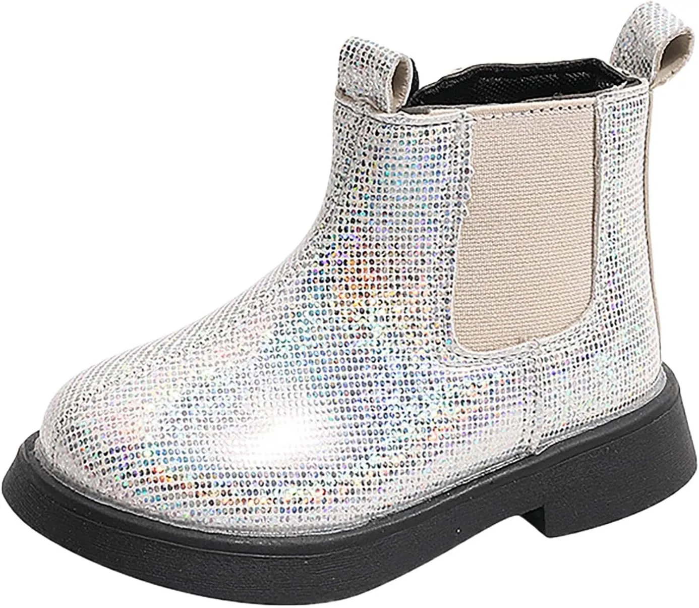 Girls Booties Winter Boots Glitter Ankle Boots Toddler Fashion Shiny Chelsea Boots Non Slip Non Slip Ankle Boots Winter Shoes