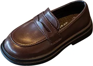 Girls Boys Small Leather Shoes Suede Slip on Loafers Lightweight Non Slip 𝐌occasins Casual Boat Dress Shoes