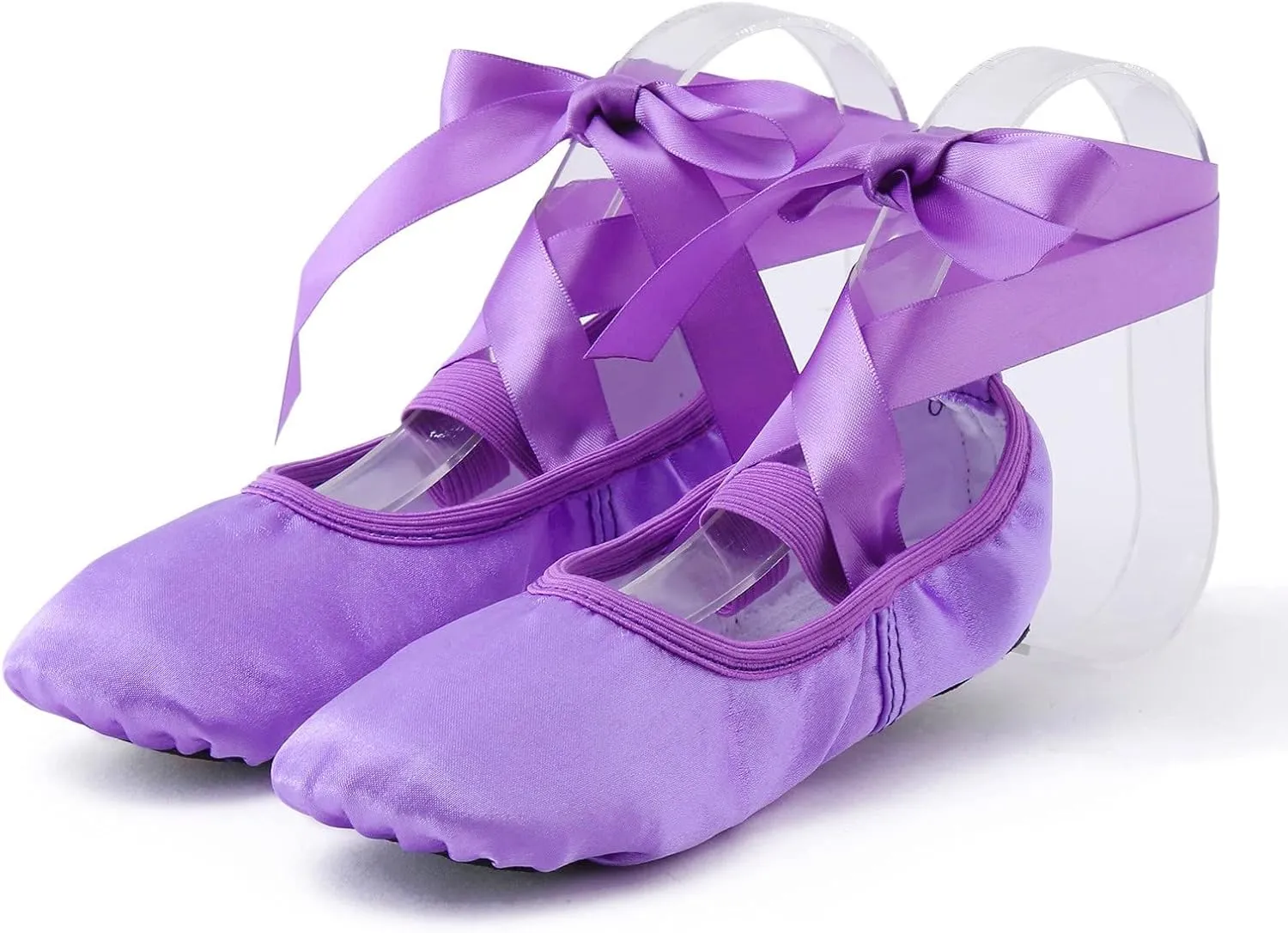 Girls Canvas Ballet Shoes Ballet Slippers with Ribbon Kids Toddler Dance Shoes Girls Ballerina Pointe Shoes