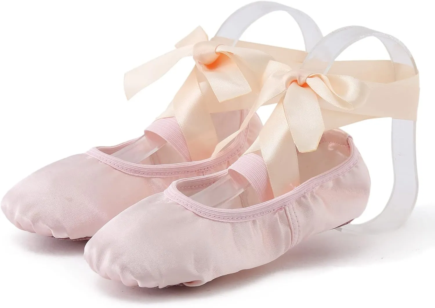 Girls Canvas Ballet Shoes Ballet Slippers with Ribbon Kids Toddler Dance Shoes Girls Ballerina Pointe Shoes