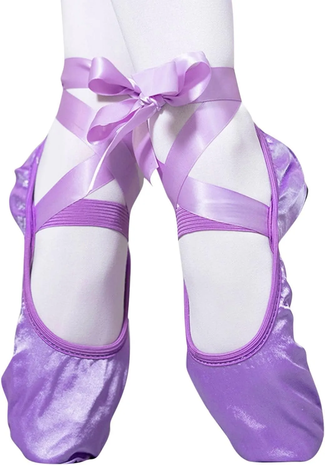 Girls Canvas Ballet Shoes Ballet Slippers with Ribbon Kids Toddler Dance Shoes Girls Ballerina Pointe Shoes