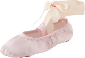 Girls Canvas Ballet Shoes Ballet Slippers with Ribbon Kids Toddler Dance Shoes Girls Ballerina Pointe Shoes