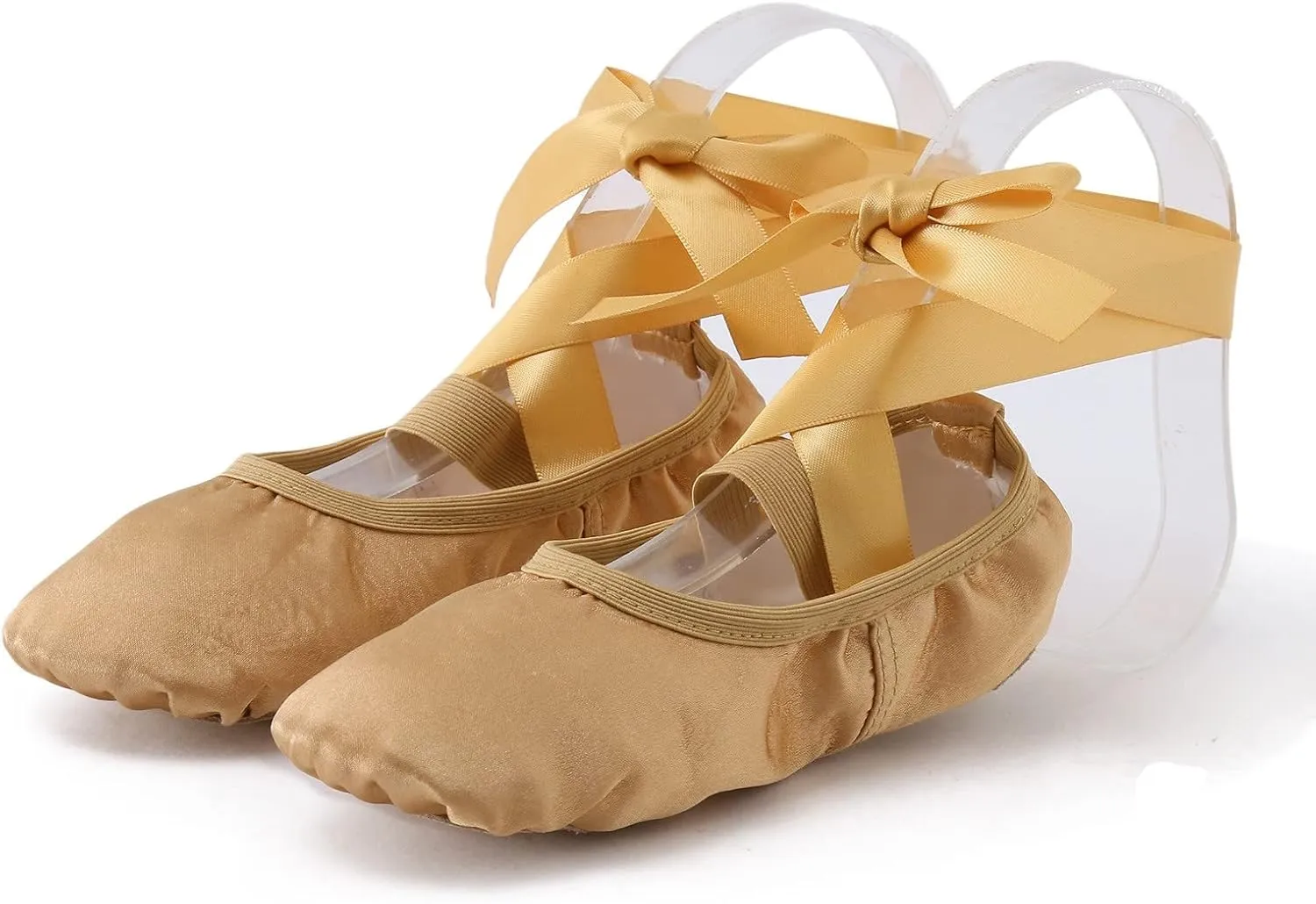 Girls Canvas Ballet Shoes Ballet Slippers with Ribbon Kids Toddler Dance Shoes Girls Ballerina Pointe Shoes