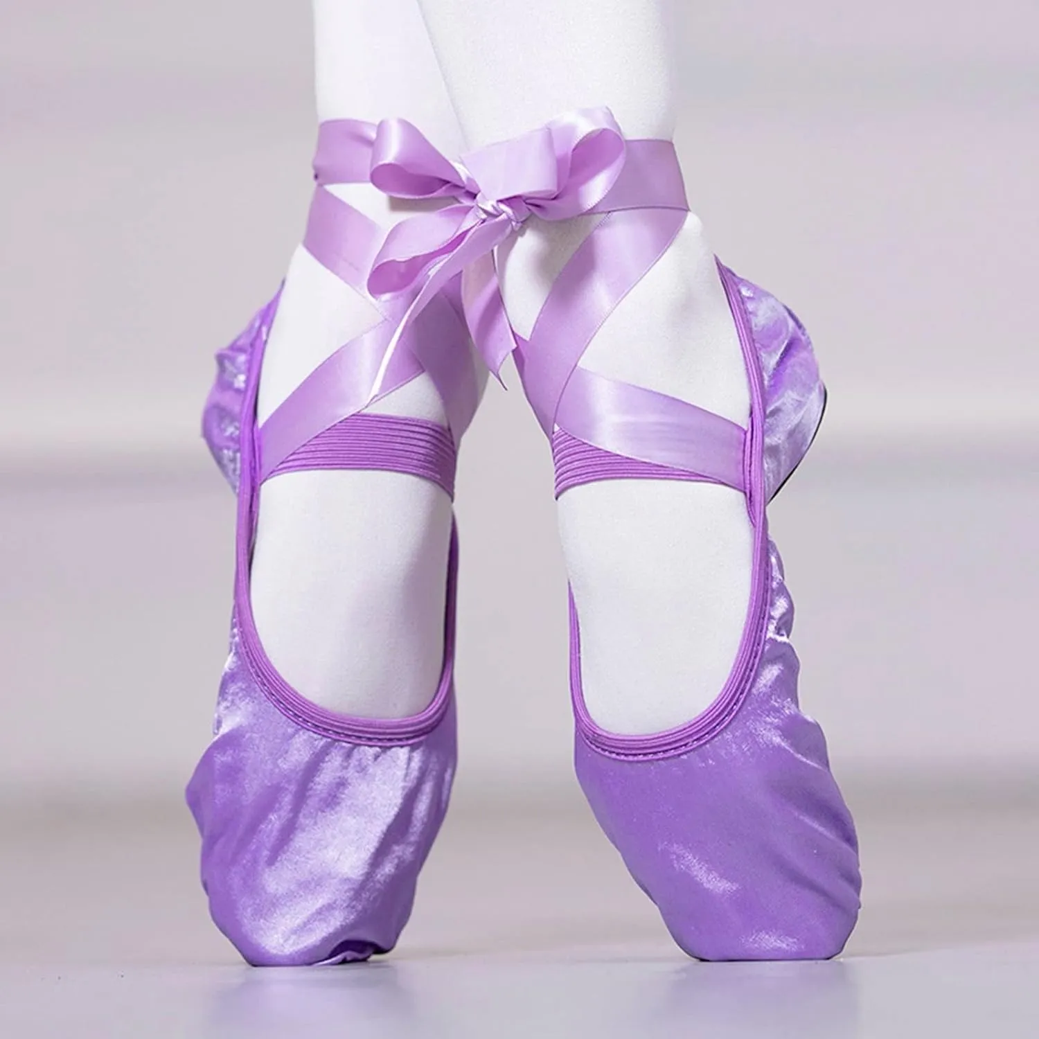 Girls Canvas Ballet Shoes Ballet Slippers with Ribbon Kids Toddler Dance Shoes Girls Ballerina Pointe Shoes