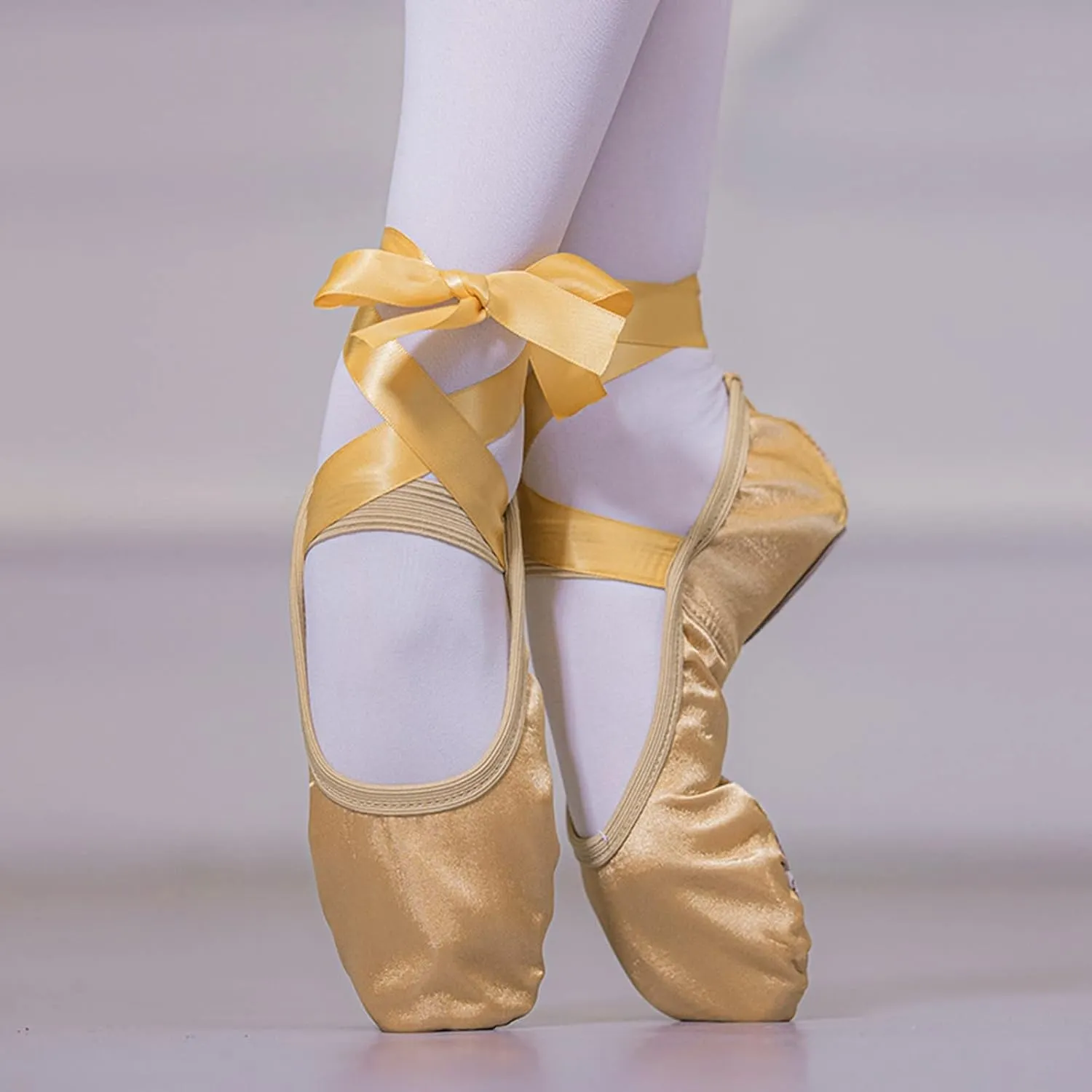Girls Canvas Ballet Shoes Ballet Slippers with Ribbon Kids Toddler Dance Shoes Girls Ballerina Pointe Shoes