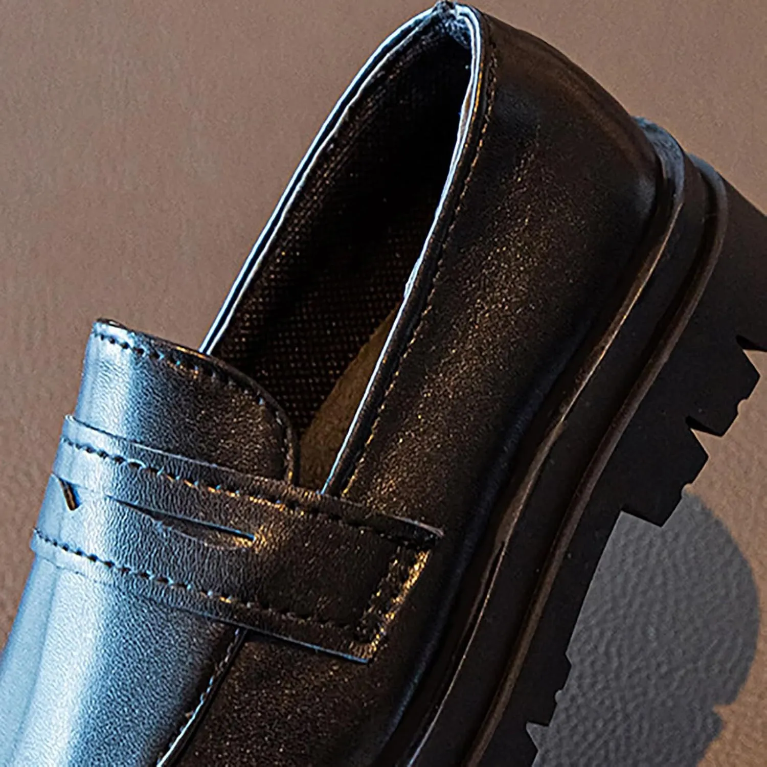 Girls Chunky Loafers Dress Shoes for Girl Platform 𝐏enny Loafers Round Toe School Uniform Slip On Oxford Shoes