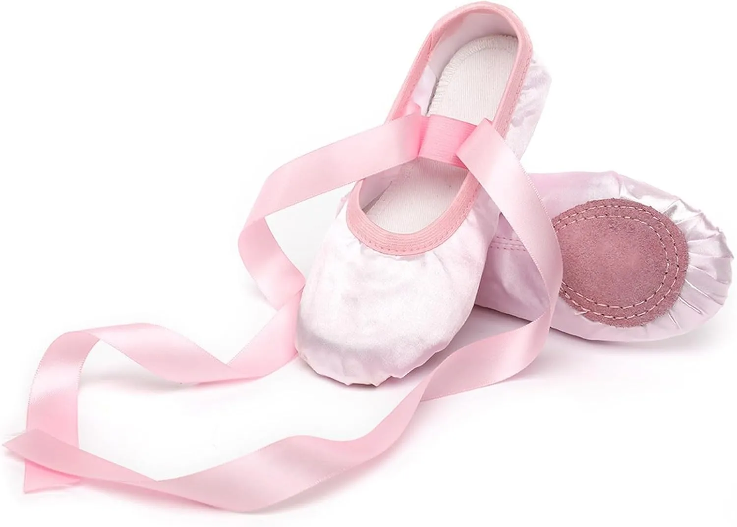 Girls Dance Shoe Ballet Pointe Slippers Ballet Flat Shoes with Ribbons Ballerina Slippers for Women Yoga Shoes