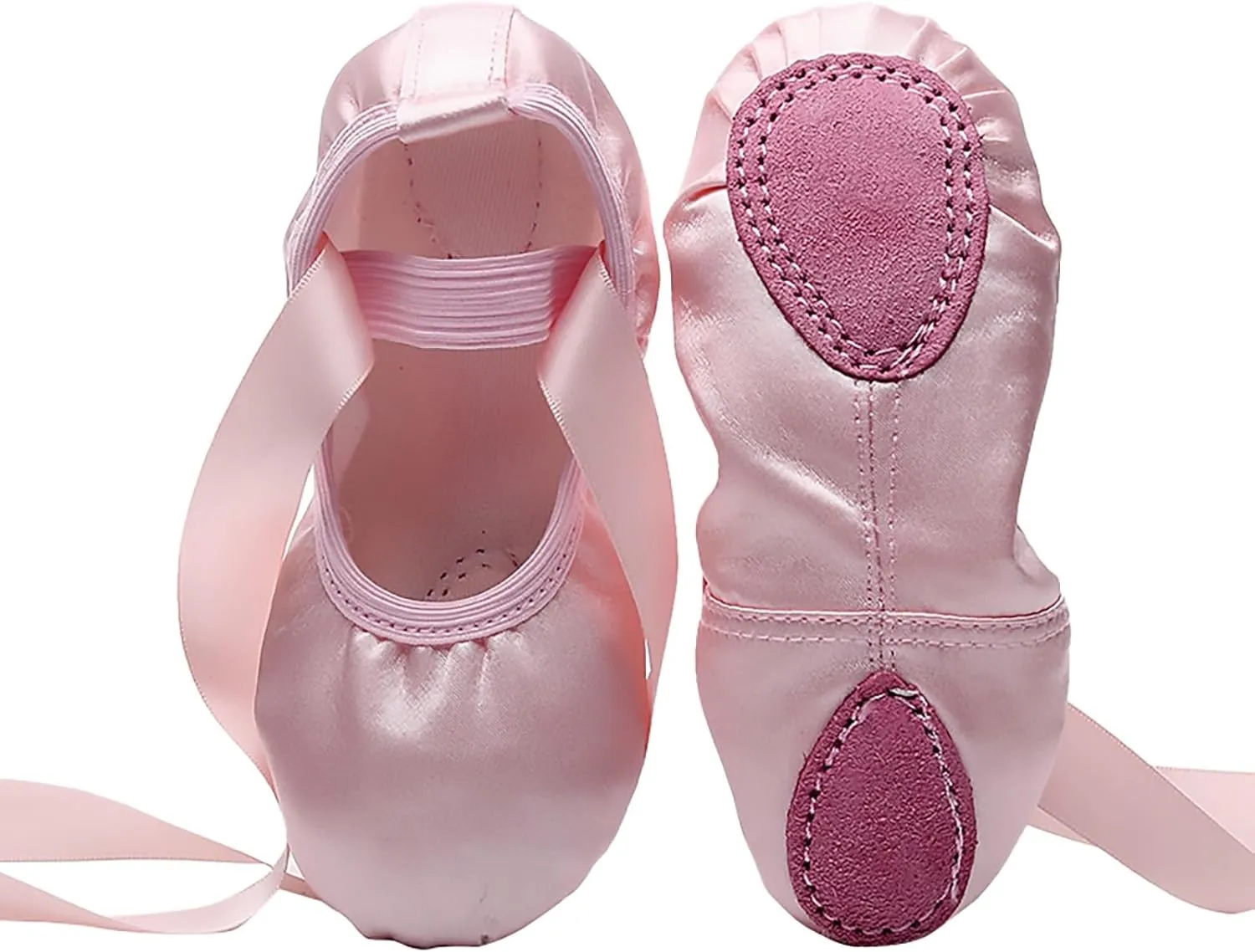 Girls Dance Shoe Ballet Pointe Slippers Ballet Flat Shoes with Ribbons Ballerina Slippers for Women Yoga Shoes