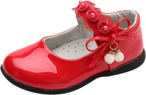 Girls Dress Shoes with Anti-Scratch Leather Par𝘁y Schools 𝗨niform Shoes Mary Jane Fashion Sneaker for Girls