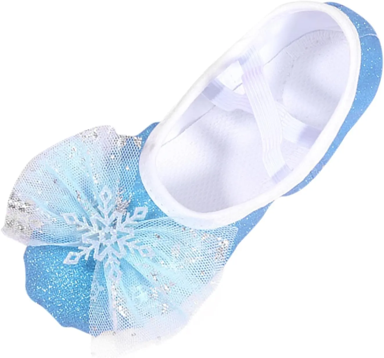 Girls Glitter Ballet Shoes Ballet Slipper with Bow Toddler Mary Jane Flats Shoes Ballerina Dress Shoes for Dance