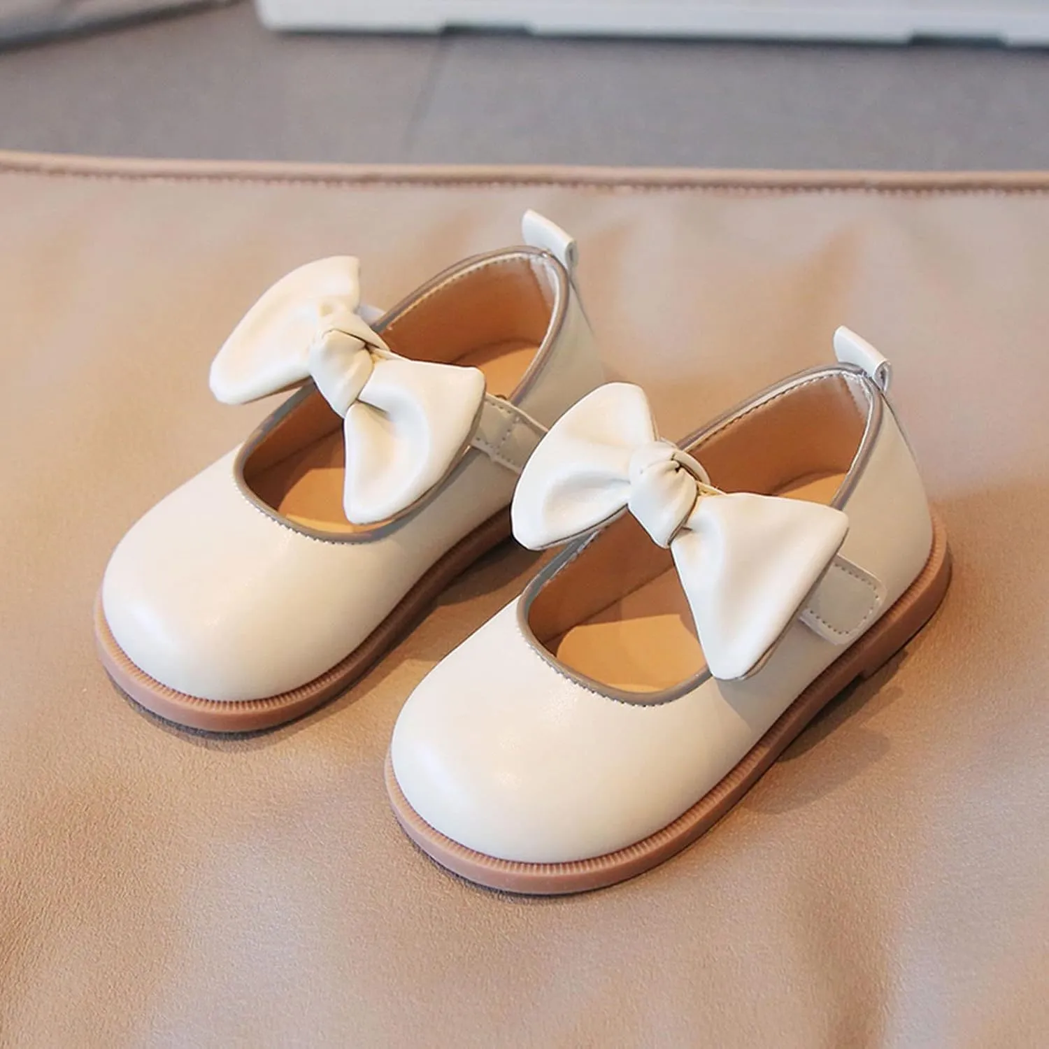 Girl's Mary Jane Rhinestone Buckle Ballerina Flats Anti Skid Sole First Walker Princess Crib Shoes Loafers Moccasins