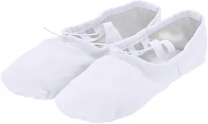 Girl's Performance Dance Shoe Canvas Ballet Shoes for Girls Soft Lightweight with Elastic Laces for Gymnastics