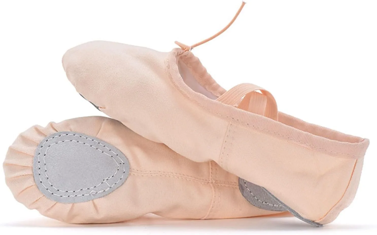 Girl's Performance Dance Shoe Canvas Ballet Shoes for Girls Soft Lightweight with Elastic Laces for Gymnastics
