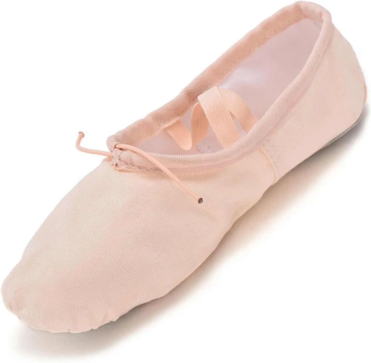 Girl's Performance Dance Shoe Canvas Ballet Shoes for Girls Soft Lightweight with Elastic Laces for Gymnastics