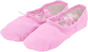 Girl's Performance Dance Shoe Canvas Ballet Shoes for Girls Soft Lightweight with Elastic Laces for Gymnastics