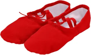 Girl's Performance Dance Shoe Canvas Ballet Shoes for Girls Soft Lightweight with Elastic Laces for Gymnastics