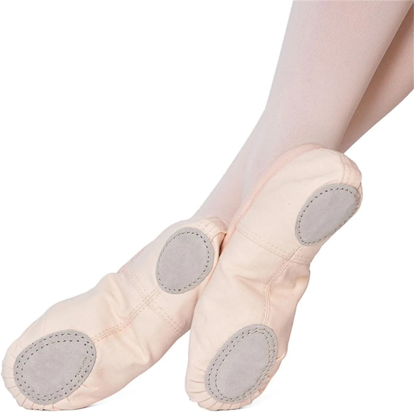 Girl's Performance Dance Shoe Canvas Ballet Shoes for Girls Soft Lightweight with Elastic Laces for Gymnastics