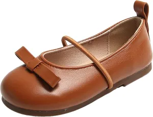 Girls School Shoes Comfortable Mary Jane Soft Sole Flat Bowknot Non Slip Dress Ballet Shoes for Little Girls