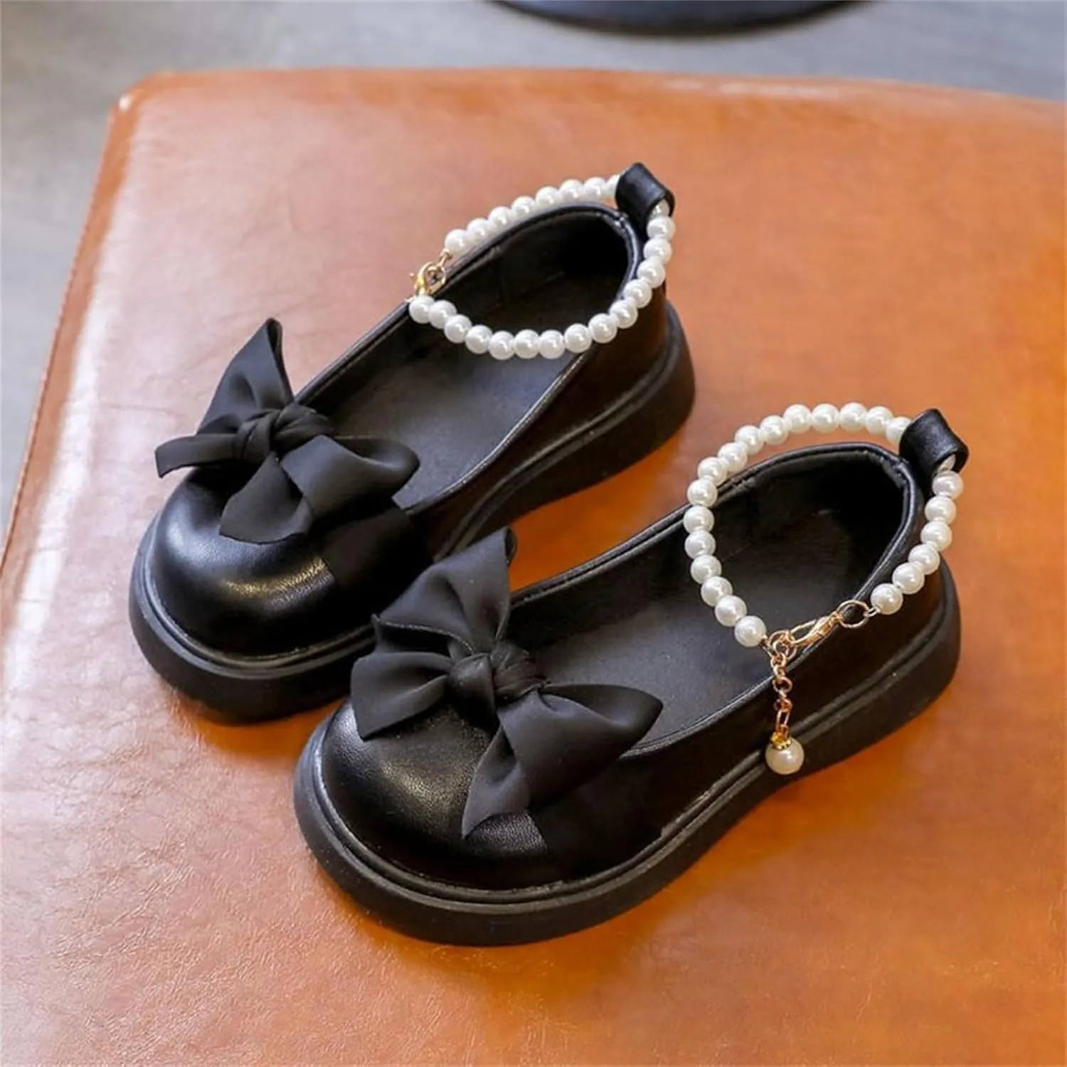 Girls Shoes Platform Mary Jane Toddler Girls Dress Shoes Cute Bowknot Pearls Flower Girls Wedding Birthday Party Prom